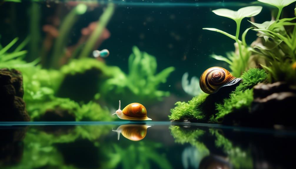 aquatic snail with spiral shell