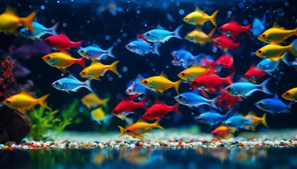 colorful and social tetras