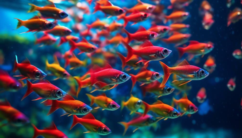 colorful tetra fish swimming