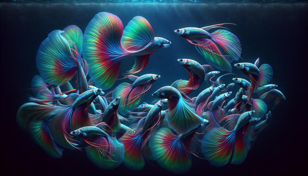 vibrant forktail rainbowfish display